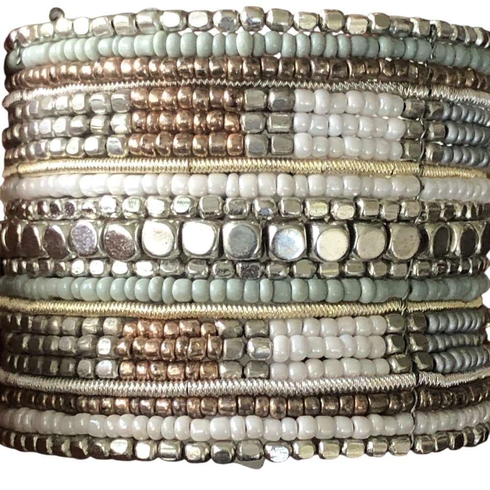 C Winter Stacked Beaded Cuff